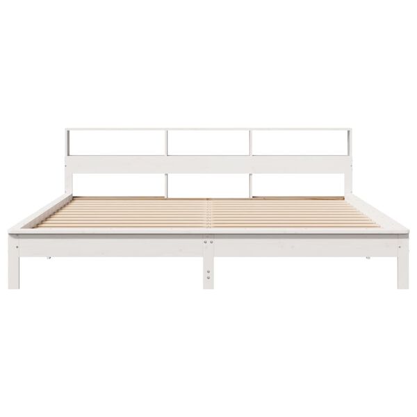 vidaXL Bed Frame without Mattress White 180x200 cm Super King Solid Wood Pine