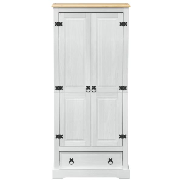 vidaXL Wardrobes with Drawer White 76 x 50 x 170 cm Solid Pine Wood