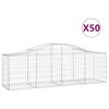 vidaXL Arched Gabion Baskets 50 pcs 200x50x60/80 cm Galvanised Iron