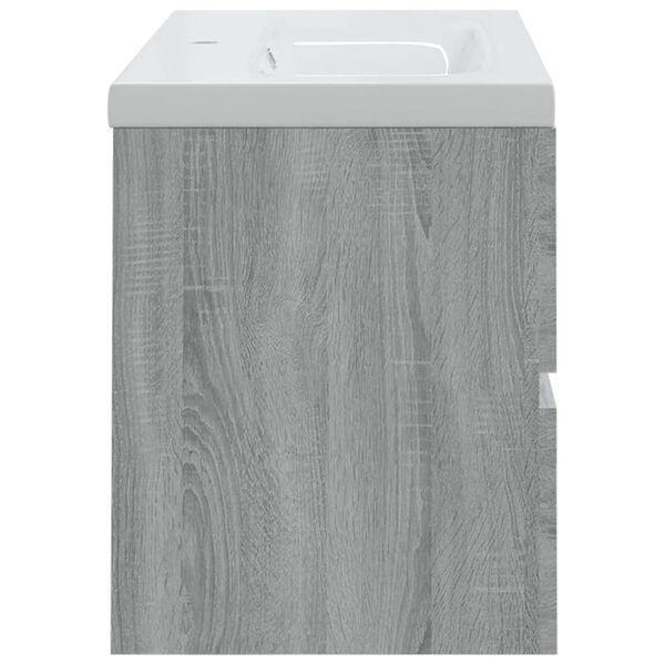 vidaXL Sink Cabinet with Built-in Basin Grey Sonoma Engineered Wood