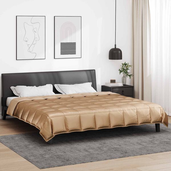 vidaXL Summer Duvet Gold 220 x 240 cm Satin and Microfiber