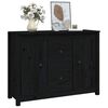 vidaXL Sideboard Black 100x35x74 cm Solid Wood Pine