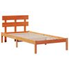 vidaXL Bed Frame with Headboard Brown 75 x 190 cm Solid Pine wood