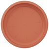 vidaXL Round Flower Tray 24 pcs Brick Red &Oslash; 19 x 2 cm Plastic