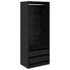 vidaXL Wardrobe Black Oak 80 x 50 x 200 cm Engineered Wood