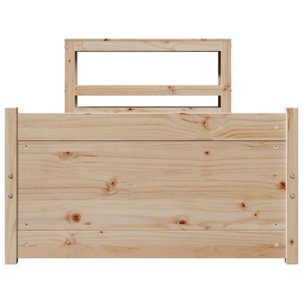 vidaXL Bed Frame with Headboard without Mattress 100x200 cm