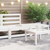 vidaXL 2 Piece Garden Lounge Set White Solid Pinewood