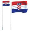 vidaXL Croatia Flag and Pole 5.5 m Aluminium