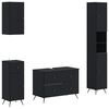 vidaXL 4 Piece Bathroom Cabinet Set BREDA Black Engineered Wood