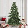 vidaXL Artificial Hinged Christmas Tree with 300 LEDs 240 cm PVC