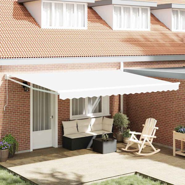 vidaXL Awning Retractable White 450 x 300 x 165 cm Polyester and Metal