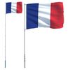 vidaXL France Flag and Pole 5.5 m Aluminium