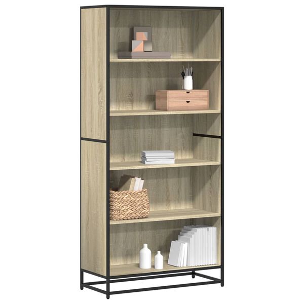 vidaXL Bookcase Sonoma Oak 80.5x35x170.5 cm Engineered Wood