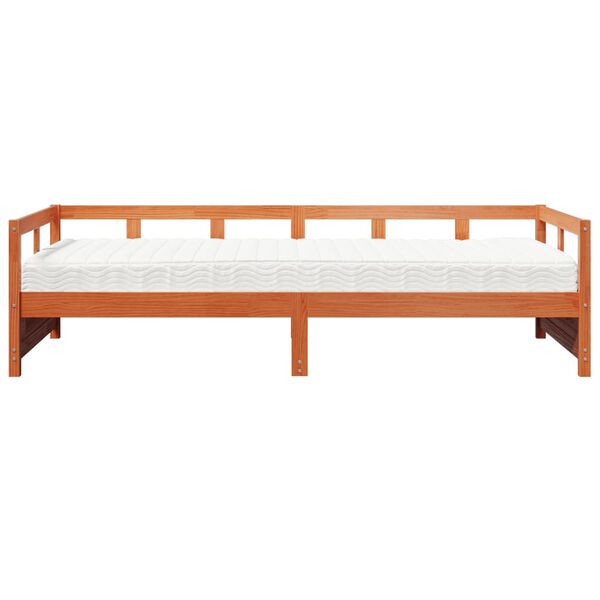 vidaXL Daybed with Mattress Wax Brown 80x200 cm Solid Wood Pine