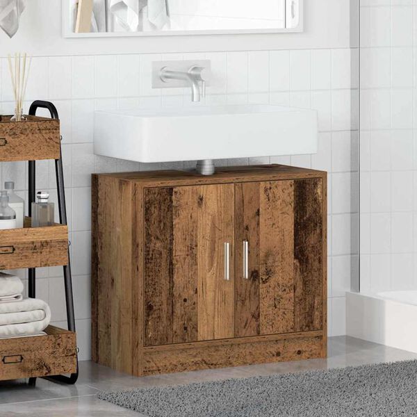 vidaXL Bathroom Cabinet Old Wood 63 x 29 x 55 cm Engineered wood