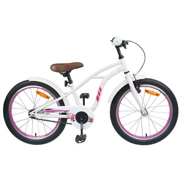 vidaXL Kids Bike 18'' for 5-7 Years Old White