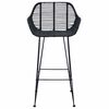 vidaXL Bar Chair 2 pcs Black 55 x 52 x 92 cm Rattan and Iron