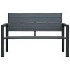 vidaXL Garden Bench 120 cm HDPE Grey Wood Look