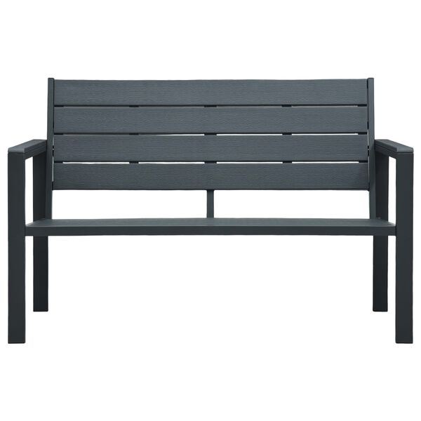 vidaXL Garden Bench 120 cm HDPE Grey Wood Look