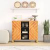vidaXL Side Cabinet Brown and Black 90x33.5x75 cm Solid Wood Mango