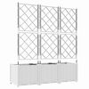 vidaXL Garden Planter 3 pcs White 120 x 40 x 143 cm Steel