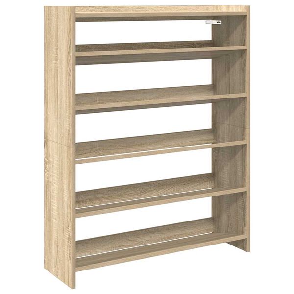 vidaXL Shoe Rack Sonoma Oak 80x25x100 cm Engineered Wood