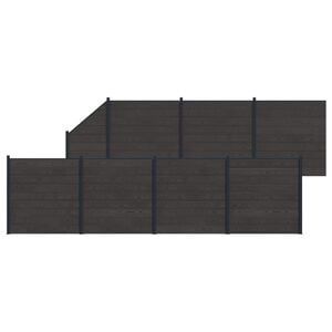 vidaXL Fence Set 8 pcs 1311 x 186 cm WPC and Aluminium Black