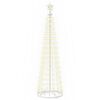 vidaXL LED Cone Christmas Tree 180 cm 250 LEDs Warm White Steel White