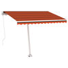 vidaXL Manual Retractable Awning with LED 350x250 cm Orange and Brown