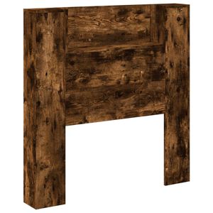 vidaXL Storage Headboard with LED Smoked Oak Engineered Wood