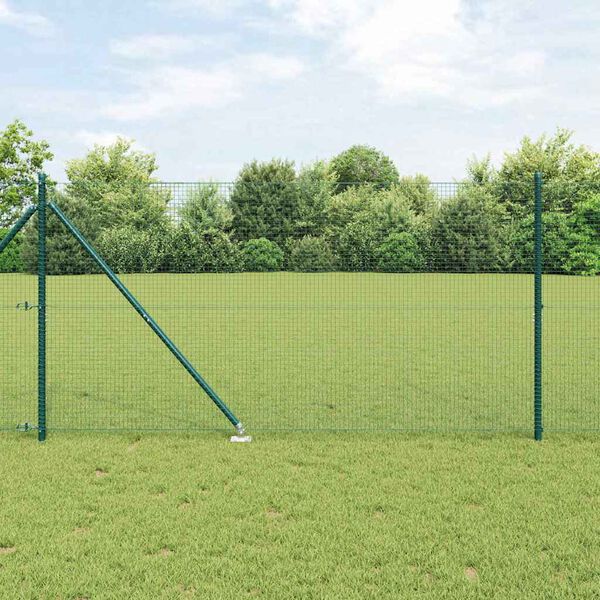 vidaXL Fence Post Green 10 x 1.2 m (19 x 19 mm mesh) Steel and PVC