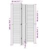 vidaXL Room Divider 3 Panels White Solid Wood Paulownia