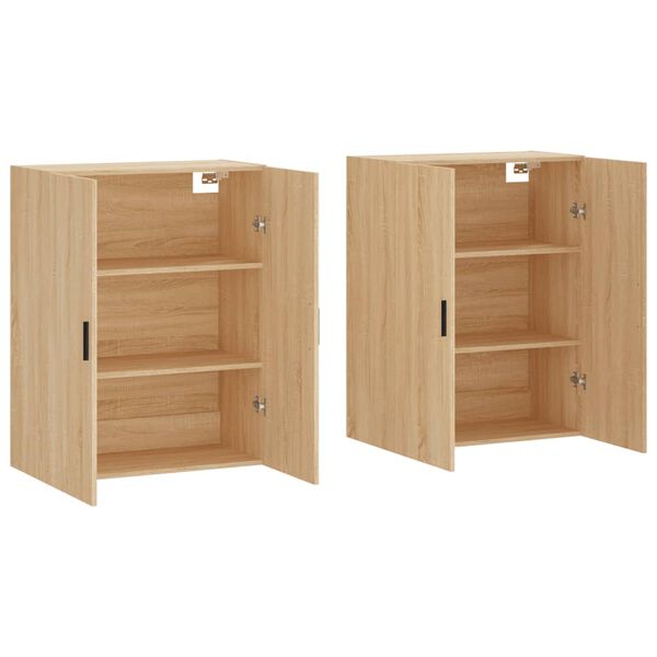 vidaXL Wall Mounted Cabinets 2 pcs Sonoma Oak 69.5x34x90 cm