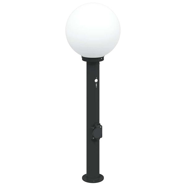 vidaXL Bollard Lights with Sensor&Outlet 3 pcs 80 cm Black IP44