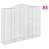 vidaXL Arched Gabion Baskets 5 pcs 300x50x220/240 cm Galvanised Iron
