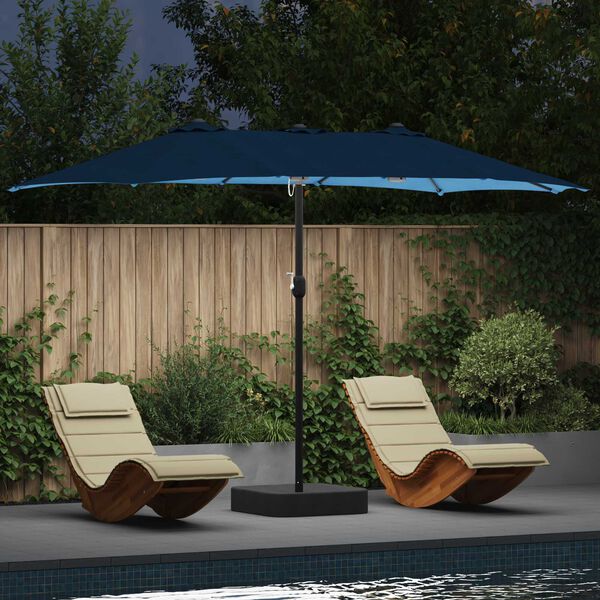 vidaXL Garden Parasol Azurblau 385 x 209 x 244 cm Polyester