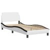 vidaXL Bed Frame with LED without Mattress "Hvar" White and Black 90x200 cm