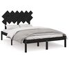 vidaXL Bed Frame | Black | Solid pine wood, Plywood | Double | Strong