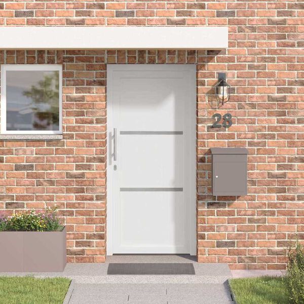 vidaXL Front Door White PVC