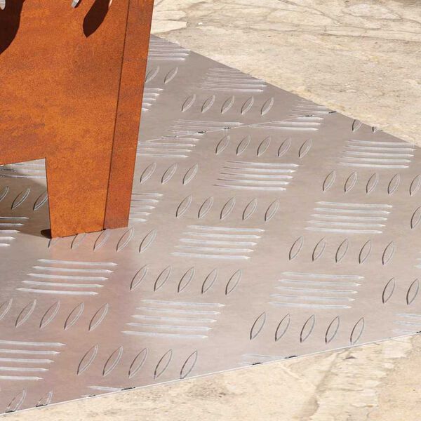 vidaXL Stair Tread Rectangular 2 pcs Silver 80 x 40 cm Aluminium