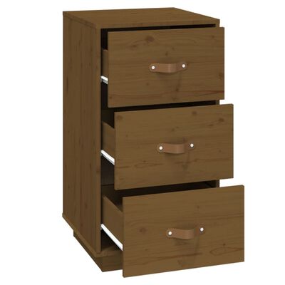 vidaXL Bedside Cabinet Honey Brown 40x40x75 cm Solid Wood Pine