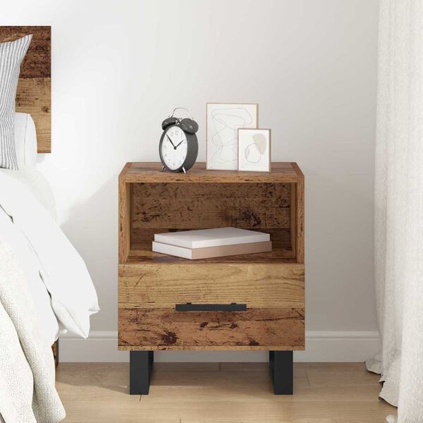 vidaXL Bedside Cabinet Old Wood 40 x 35 x 47.5 cm Engineered Wood