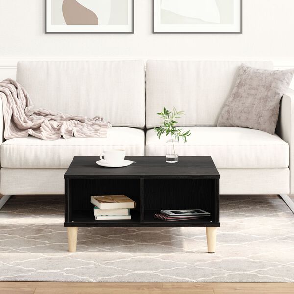 vidaXL Coffee Table Black Oak 60 x 60 x 30 cm Engineered Wood
