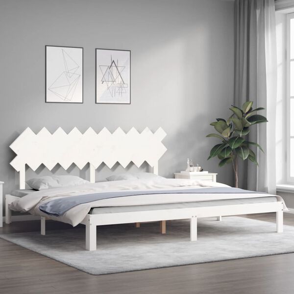 vidaXL Bed Frame without Mattress White 200x200 cm Solid Wood Pine