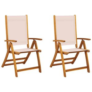 vidaXL Folding Garden Chairs 2 pcs Solid Wood Acacia and Textilene