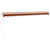 vidaXL Retractable Awning Orange and Brown 4.5x3 m Fabric and Aluminium