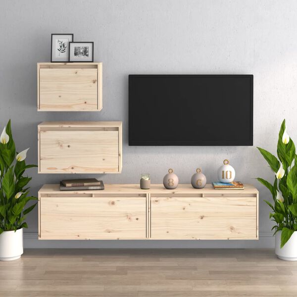 vidaXL TV Cabinets 4 pcs Solid Wood Pine