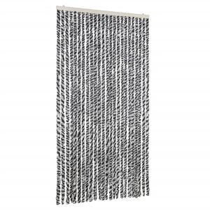 vidaXL Fly Curtain Grey and Black and White 100x200 cm Chenille