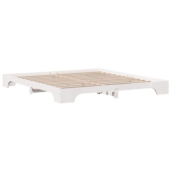 vidaXL Bed Frame White 180 x 200 cm Solid Pine Wood