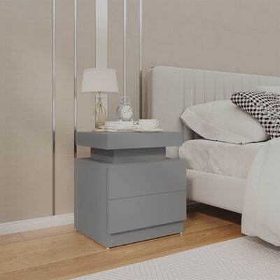 vidaXL Bedside Cabinet Grey 45x35x52 cm Engineered Wood